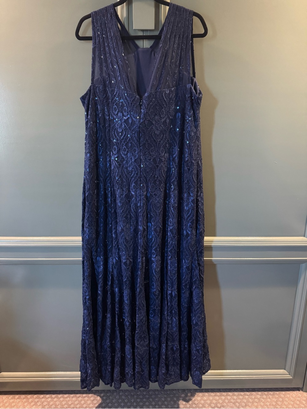 NWT R&M Richards Sparkle and Lace Gown - Picture 2 of 8